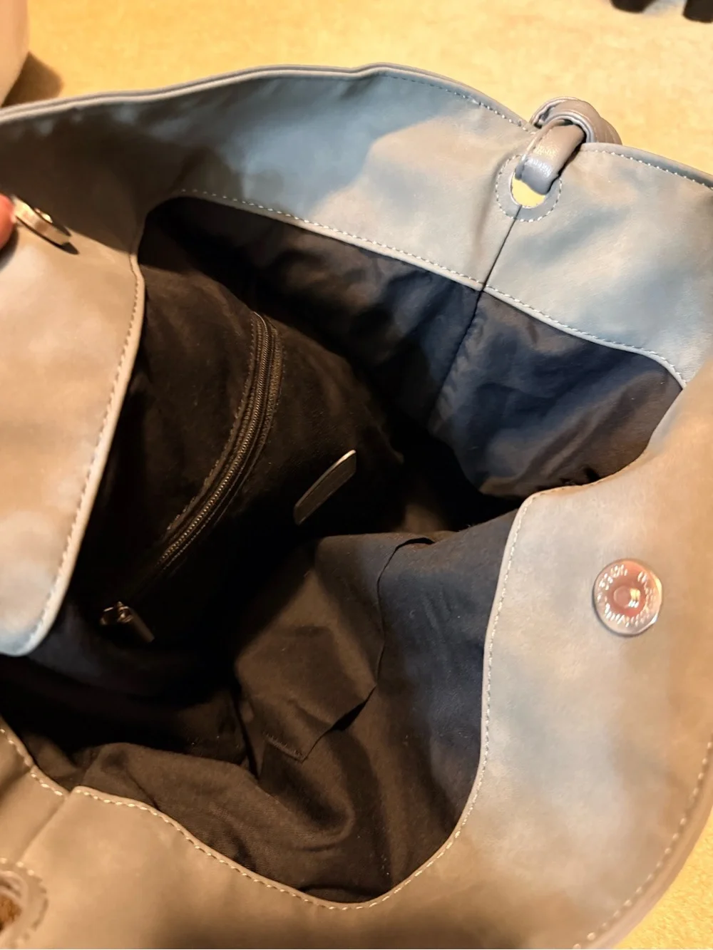 8 Other Reasons Gray Leather Logo Patch Shoulder Bag